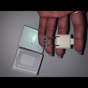 Pagoda heart dangling earrings